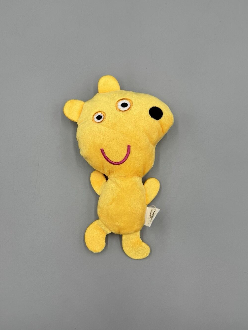 2003 Peppa Pig Yellow Teddy Bear Plush 7” Doll Flat Stuffed Animal